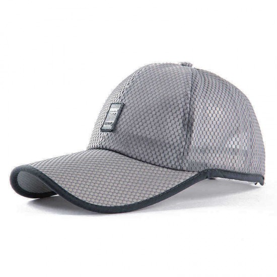 Men's Sunshade Casual Mesh Cap Thin Breathable Baseball Cap Summer Outdoor Fishing Long Sun Hat