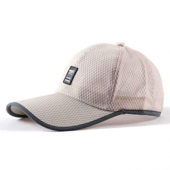 Men's Sunshade Casual Mesh Cap Thin Breathable Baseball Cap Summer Outdoor Fishing Long Sun Hat