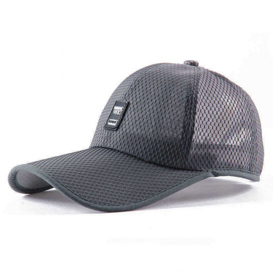 Men's Sunshade Casual Mesh Cap Thin Breathable Baseball Cap Summer Outdoor Fishing Long Sun Hat