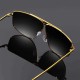 Mens Trendy Metal Polarized Sunglasses Anti-UV Mirror Rivet Decorative Goggles for Driving