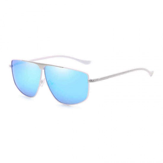 Mens Trendy Metal Polarized Sunglasses Anti-UV Mirror Rivet Decorative Goggles for Driving