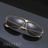 Mens Trendy Metal Polarized Sunglasses Anti-UV Mirror Rivet Decorative Goggles for Driving