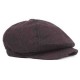 Mens Unisex Vintage Cotton Octagonal Cap Winter Stripe Gentleman Newsboy Beret Hat