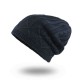 Mens Unisex Winter Plus Velvet Warm Slouchy Knit Beanie Hat Casual Plus Size Earmuffs Skull Cap