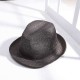 Mens Vintage Cotton Linen Crimping Jazz Hat Bucket Hat Beach Cap Travel Breathable Sun Hat