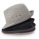 Mens Vintage Crimping Polyester Short Brim Jazz Hat Bucket Hat Beach Cap Travel Breathable Sun Cap