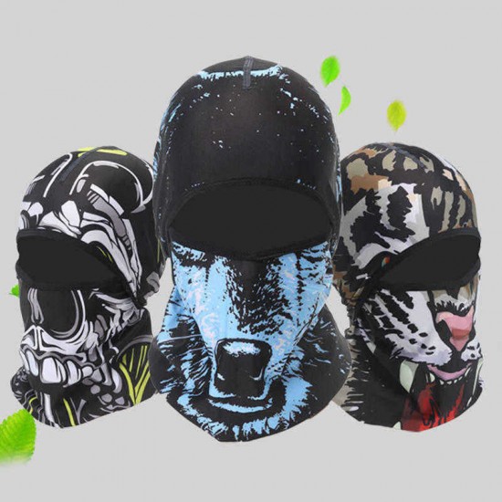 Mens Winter Animal Windproof Sweat Wicking Riding Mask Outdoor Neck Protector Face Mask Cap