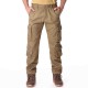 Mens Winter Polar Fleece Lined Cargo Pants Multi Pocket Loose Thick Warm Trousers