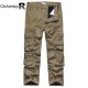 Mens Winter Polar Fleece Lined Cargo Pants Multi Pocket Loose Thick Warm Trousers