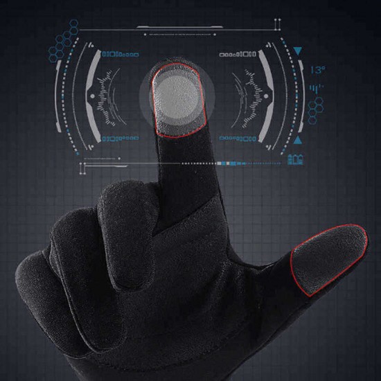 Mens Winter Riding Waterproof Touch Screen Gloves Outdoor Plus Velvet Non-slip Full Finger Glove