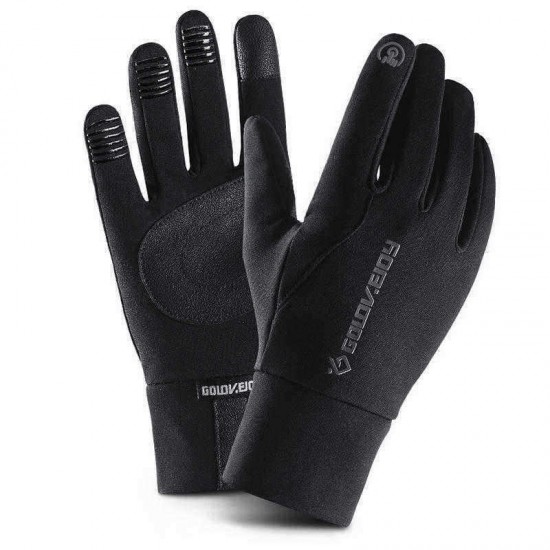 Mens Winter Riding Waterproof Touch Screen Gloves Outdoor Plus Velvet Non-slip Full Finger Glove