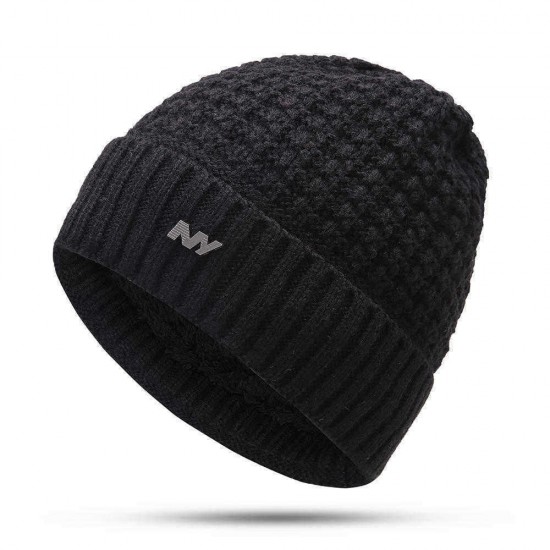 Mens Winter Ski Thicken Plush Earmuffs Knit Beanie Cap Windproof Skullcap