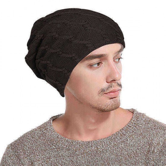 Mens Winter Warm Cotton Knitted Beanie Causal Thickening Windproof Caps Outdoor Stretchable Hats