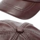 Mens Winter Windproof Cow Leather Baseball Cap Fashion Outdoor Adjustable Forward Hat