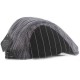 Mens Women Cotton Beret Hat Stripe Buckle Adjustable Paper Boy Newsboy Cabbie Golf Gentleman Cap