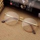 Mens Women Lightweight Round Frame Fake Glasses Outdoor Decoration Non Reading Glasses