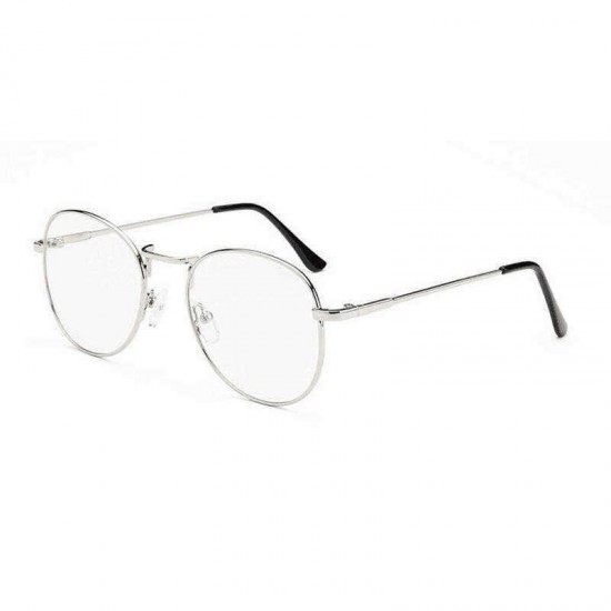 Mens Women Lightweight Round Frame Fake Glasses Outdoor Decoration Non Reading Glasses