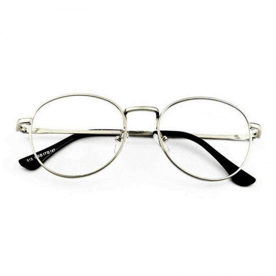 Mens Women Lightweight Round Frame Fake Glasses Outdoor Decoration Non Reading Glasses