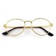 Mens Women Lightweight Round Frame Fake Glasses Outdoor Decoration Non Reading Glasses