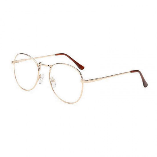 Mens Women Lightweight Round Frame Fake Glasses Outdoor Decoration Non Reading Glasses