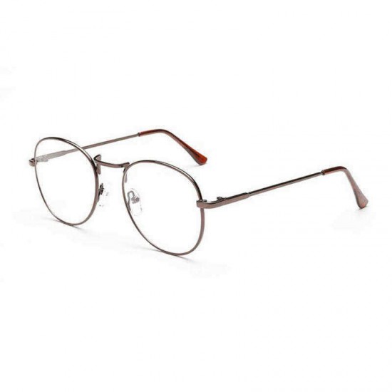 Mens Women Lightweight Round Frame Fake Glasses Outdoor Decoration Non Reading Glasses