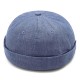 Mens Womens Adjustable Cotton French Brimless Hats Outdoor Plain Skullcap Sailor Cap