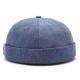 Mens Womens Adjustable Cotton French Brimless Hats Outdoor Plain Skullcap Sailor Cap