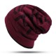 Mens Womens Plus Velvet Thicken Earmuffs Knit Beanie Cap Outdoor Solid Slouchy Ski Skullcap