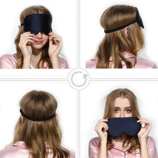 Mens Womens Seide 3D Contoured Eye Mask for Sleeping Shift Work Naps Night Blindfold Eyeshade