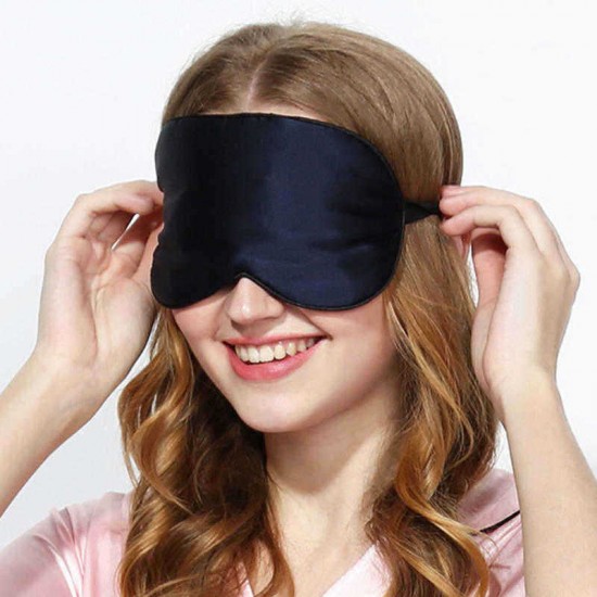 Mens Womens Seide 3D Contoured Eye Mask for Sleeping Shift Work Naps Night Blindfold Eyeshade