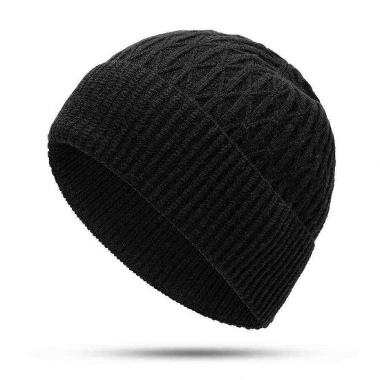 Mens Womens Slouchy Thick Warm Knit Beanie Hat Winter Warm Earmuffs Skull Cap