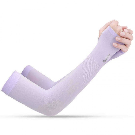 Men's Women's Sun Protection Gloves Arm Sleeves Solid Color Simple Style All Match Accessory