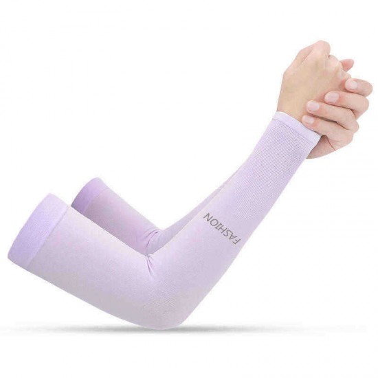 Men's Women's Sun Protection Gloves Arm Sleeves Solid Color Simple Style All Match Accessory