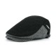 Men's Woolen Contrast Knit Cap Casual Hat Beret Caps