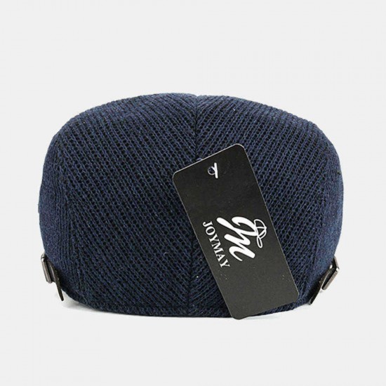 Men's Woolen Contrast Knit Cap Casual Hat Beret Caps