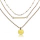 Metal Sequin Stick Multilayer Necklace Gold Plated Chain