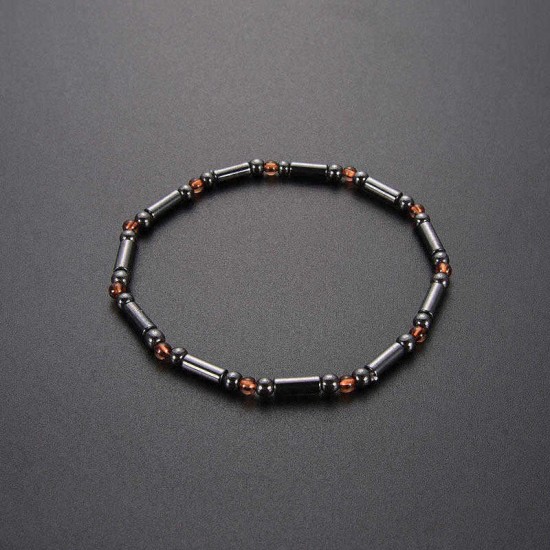 Minimalism Magnet Stone Beads Elastic Anklet Bracelet Fashion Healing Jewelry for Women Men