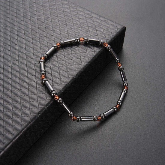 Minimalism Magnet Stone Beads Elastic Anklet Bracelet Fashion Healing Jewelry for Women Men