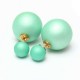 Multicolor Double Beads Earrings Frosted Ear Studs For Women