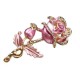 Multicolor Rhinestone Rose Flower Brooch Pins For Women