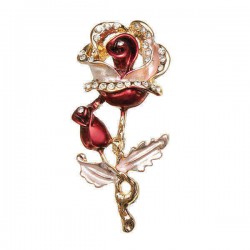 Multicolor Rhinestone Rose Flower Brooch Pins For Women