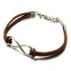 Multicolor Silver Infinity Charm Bracelet Metal Leather Bracelet