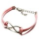 Multicolor Silver Infinity Charm Bracelet Metal Leather Bracelet