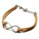 Multicolor Silver Infinity Charm Bracelet Metal Leather Bracelet