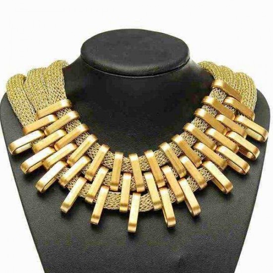 Multilayer Charm Chain Statement Bib Pendant Necklace For Women