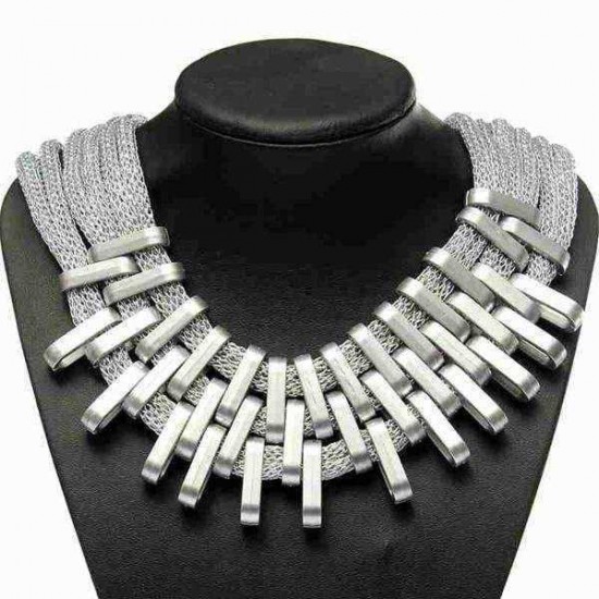 Multilayer Charm Chain Statement Bib Pendant Necklace For Women