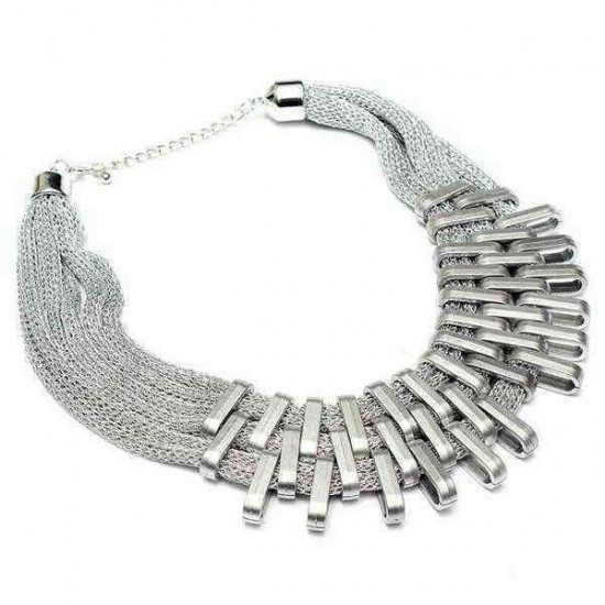 Multilayer Charm Chain Statement Bib Pendant Necklace For Women