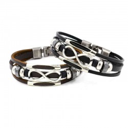 Multilayer Infinity Knot Bracelet Casual Fashion Leather Bracelets for Men Women