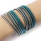 Multilayer Rhinestone Leather Wrap Bracelet Bangle For Women