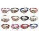 Multilayer Rhinestone Pearl Beads Bangle Braided Leather Bracelet